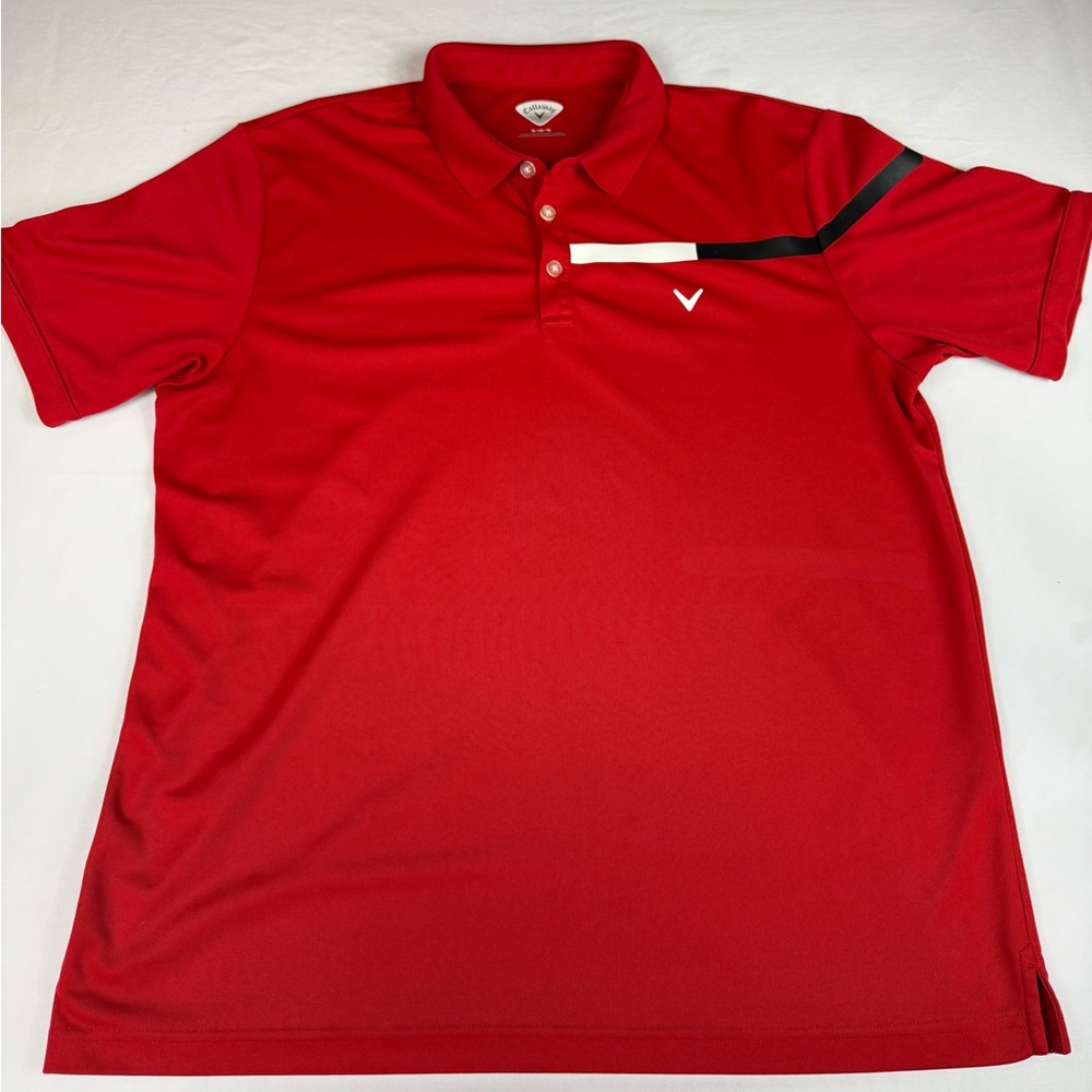 Callaway Red Polo Shirt with Black and White Accents